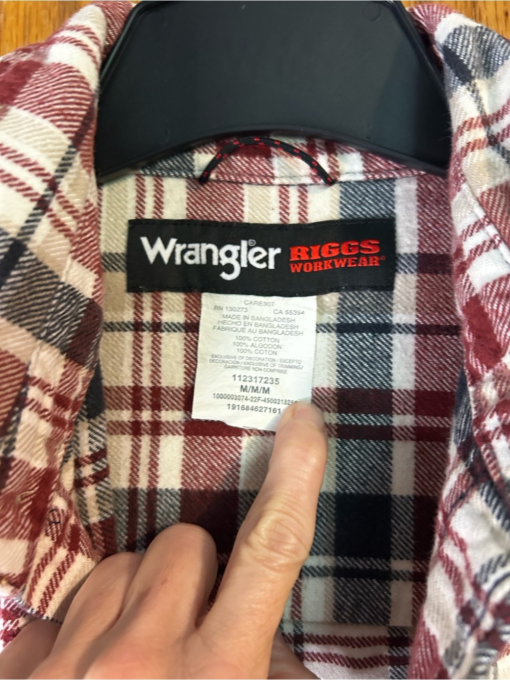Wrangler Riggs Workwear Plaid Flannel Button Down Work Shirt Men’s Medium - Picture 9 of 14